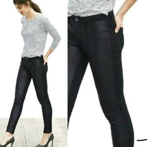 Banana Republic Black Faux Leather Pants Sloan Fit